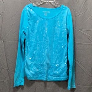 Blue sequin long sleeve
